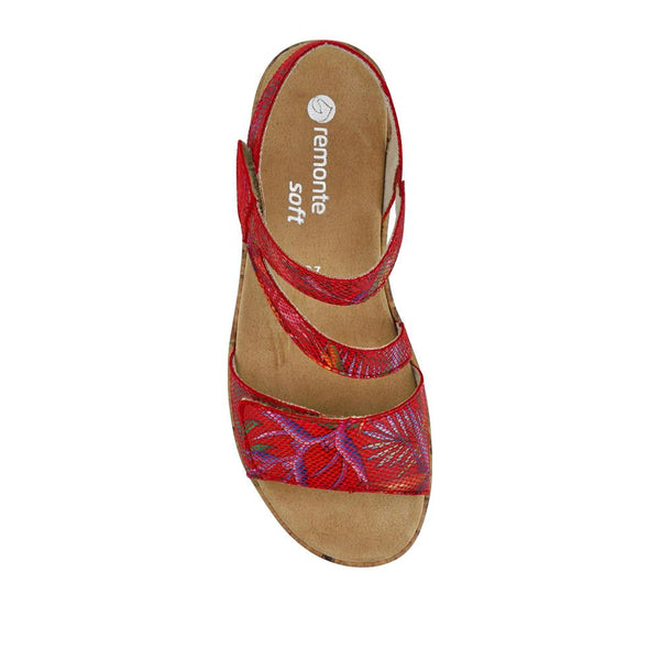 Pavers Chunky-Sole Leather Sandals - Red Multi