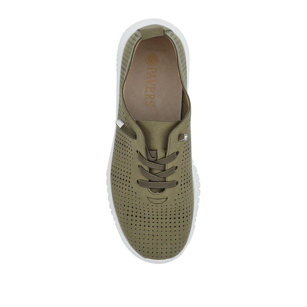 Pavers Chunky-Soled Lace-Ups - Khaki