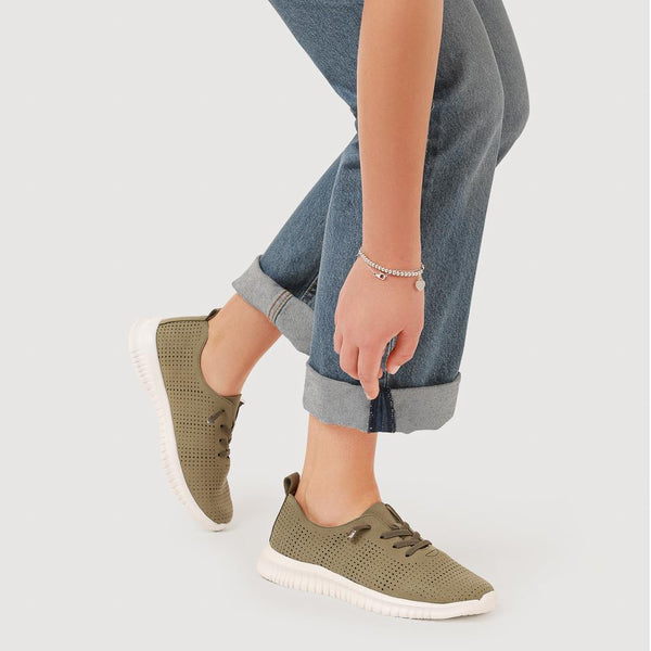 Pavers Chunky-Soled Lace-Ups - Khaki
