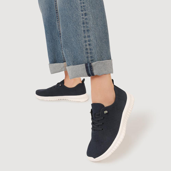 Pavers Chunky-Soled Lace-Ups - Navy