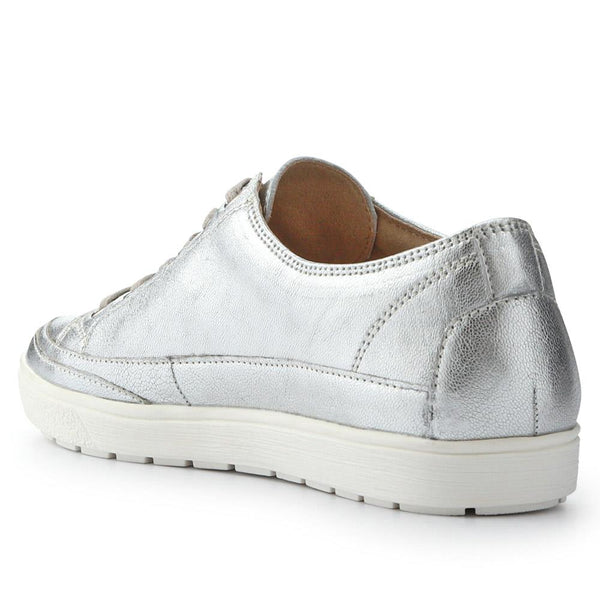 Pavers Chunky-Soled Leather Trainers - Silver