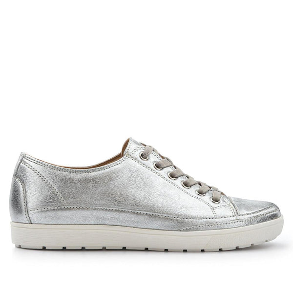 pavers Chunky-Soled Leather Trainers - Silver