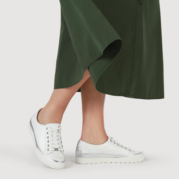 Pavers Chunky-Soled Leather Trainers - White