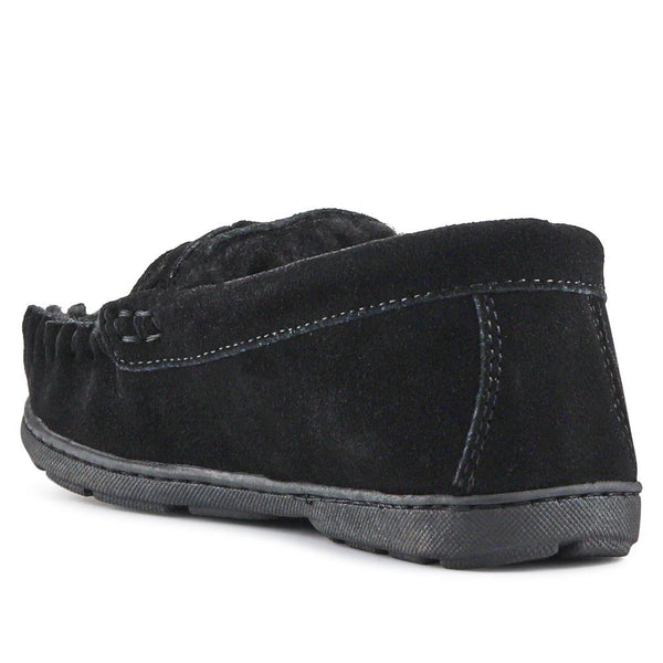 Pavers Chunky-Soled Warm Slippers - Black