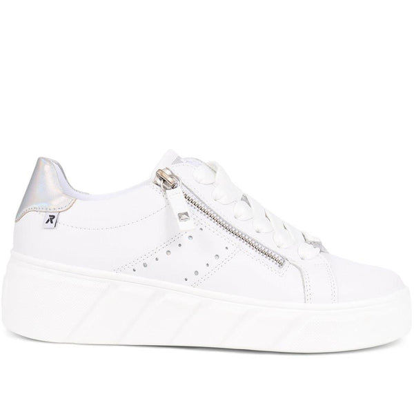 pavers Chunky Zip Trainers - White