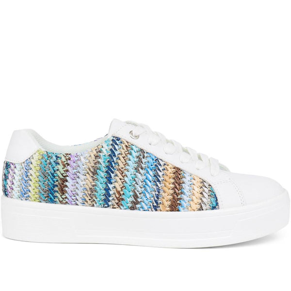pavers Colourful Lace-Up Trainers - Blue Multi