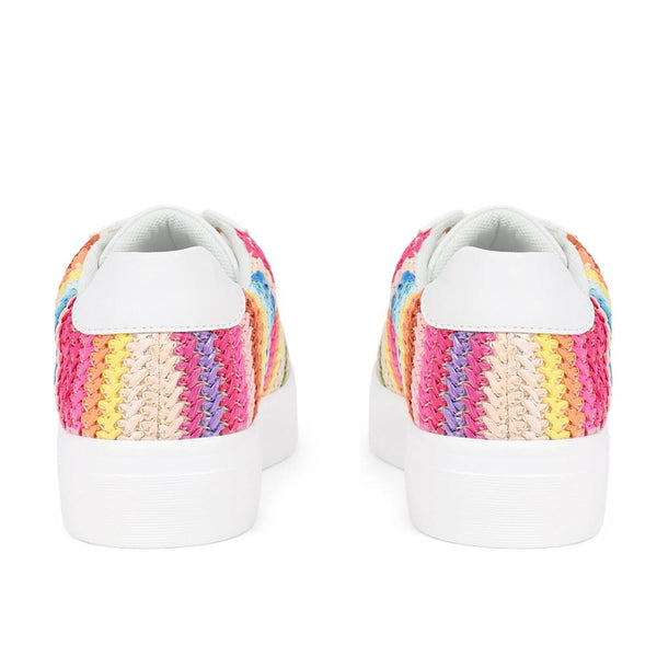 Pavers Colourful Lace-Up Trainers - White Multi