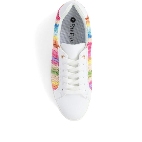 Pavers Colourful Lace-Up Trainers - White Multi