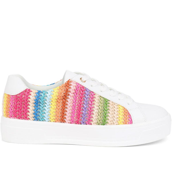 pavers Colourful Lace-Up Trainers - White Multi