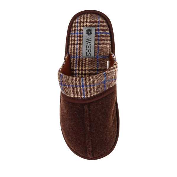 Pavers Comfortable Mule Slippers - Brown