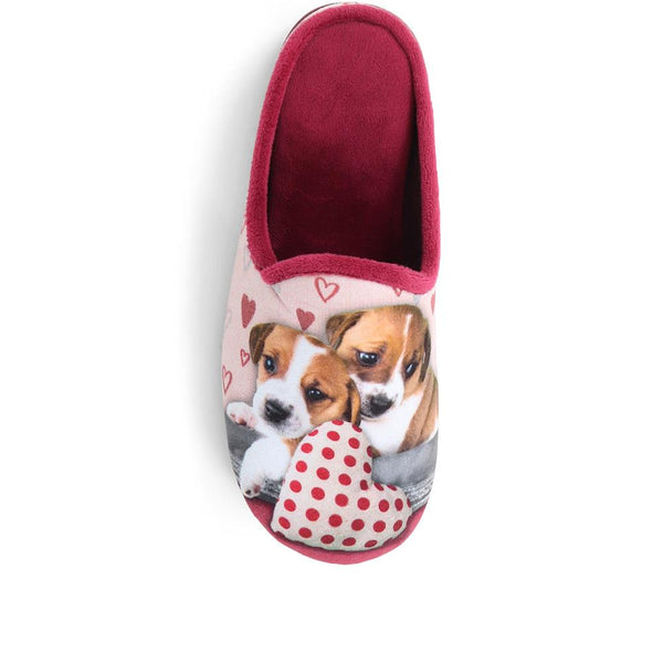 Pavers Comfy Dog Slippers - Burgundy