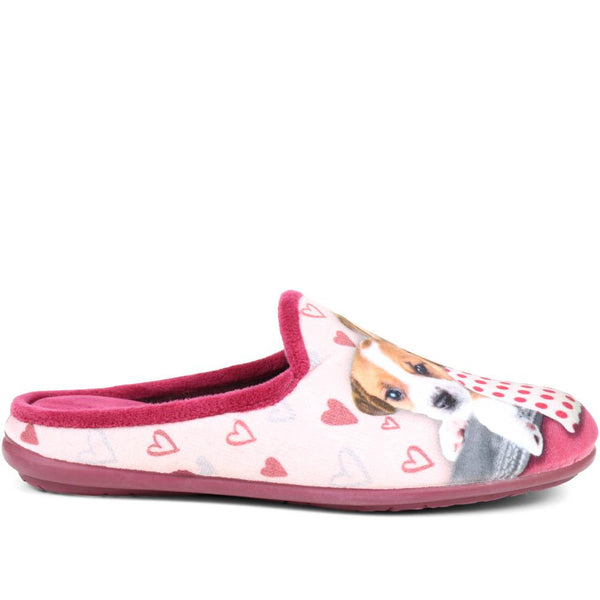 pavers Comfy Dog Slippers - Burgundy