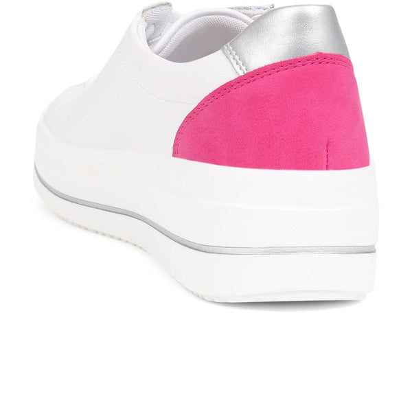 Pavers Contrasting Zip Trainers - White Multi