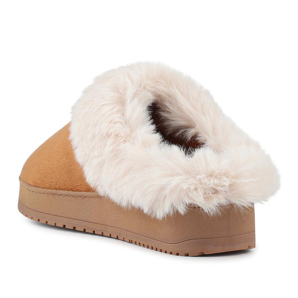 Pavers Cosy Mule Slippers - Chestnut