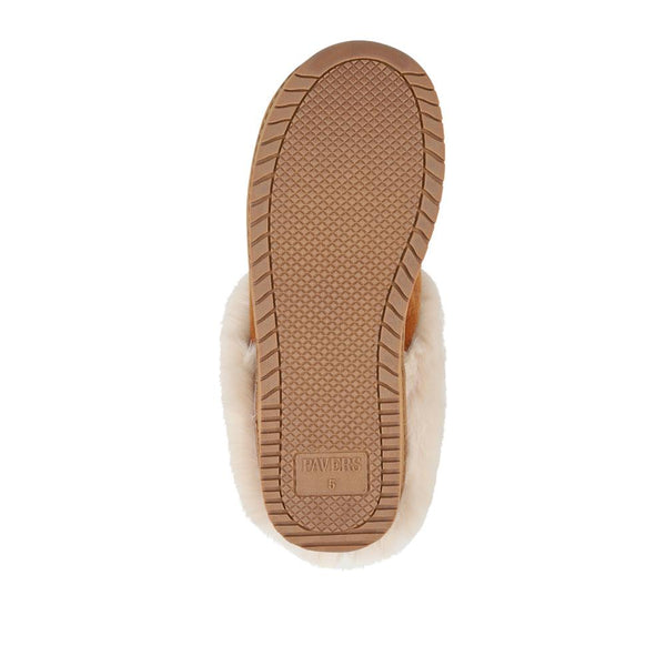 Pavers Cosy Mule Slippers - Chestnut