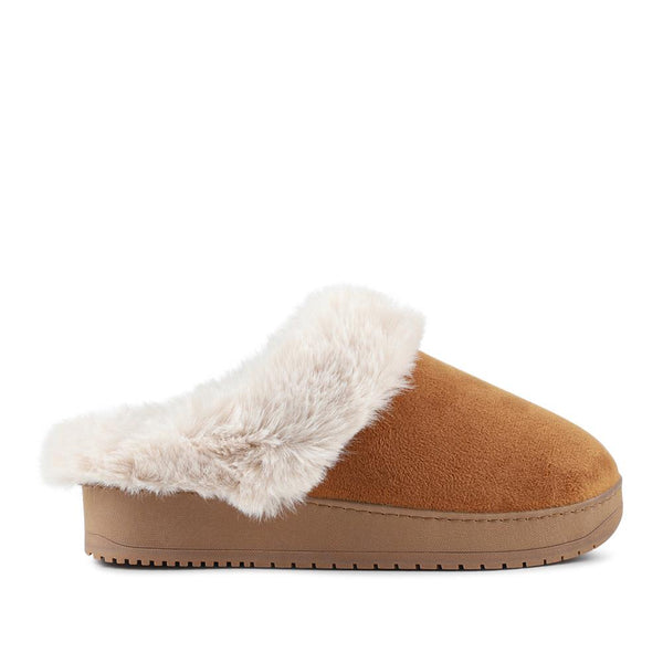 pavers Cosy Mule Slippers - Chestnut