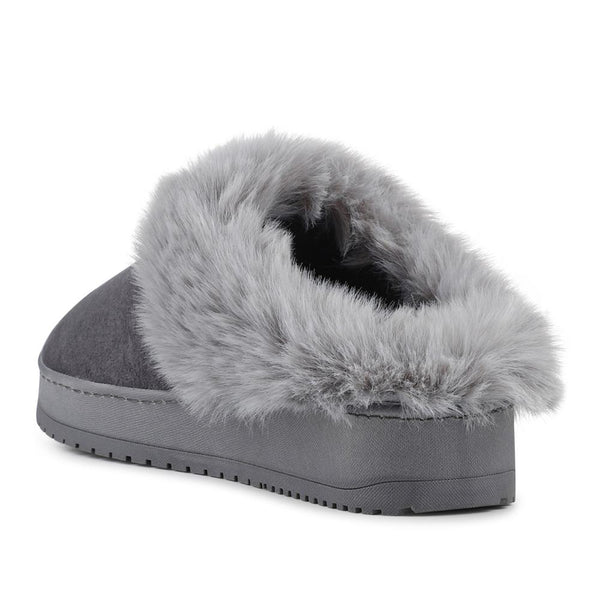Pavers Cosy Mule Slippers - Grey