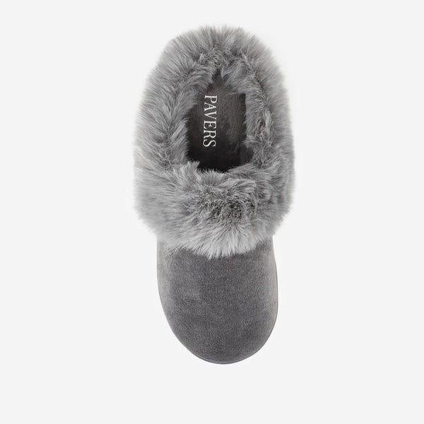 Pavers Cosy Mule Slippers - Grey