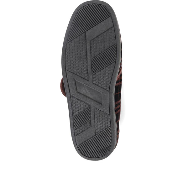 Pavers Cosy Tartan Slippers - Brown Multi