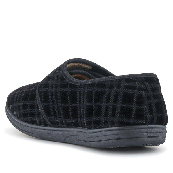 Pavers Cosy Tartan Slippers - Charcoal