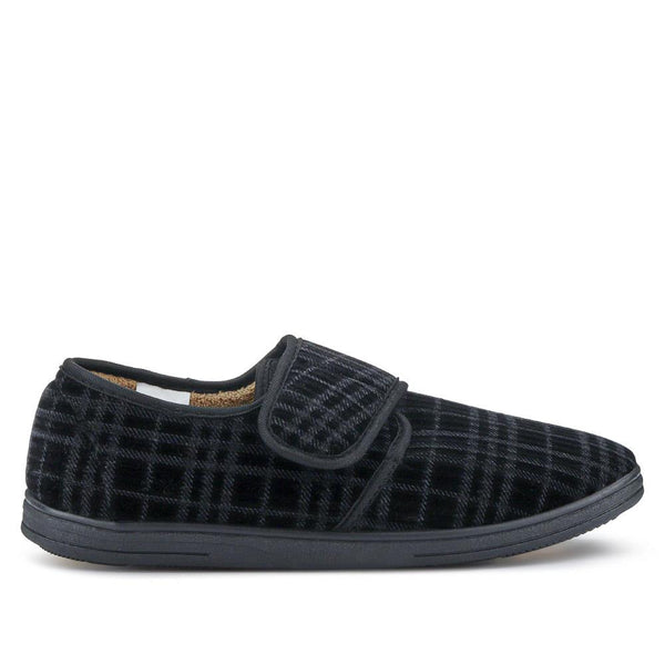 pavers Cosy Tartan Slippers - Charcoal