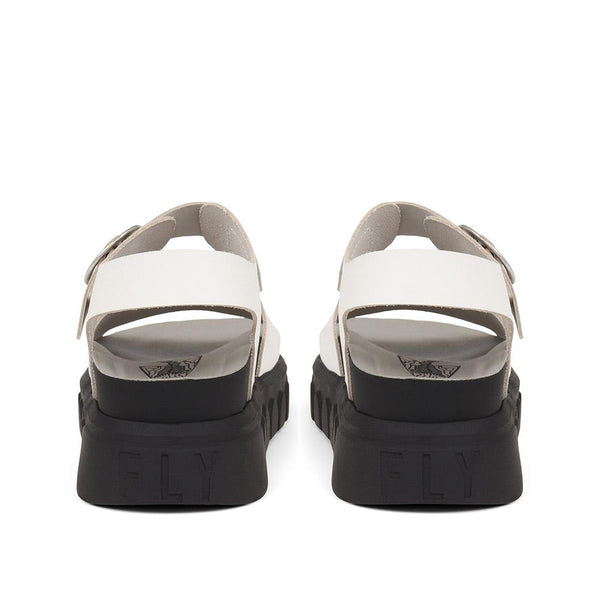 Pavers Cree Leather Sandals - White