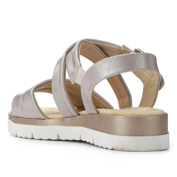 Pavers Cushioned Buckle-Up Sandals - Silver Shimmer