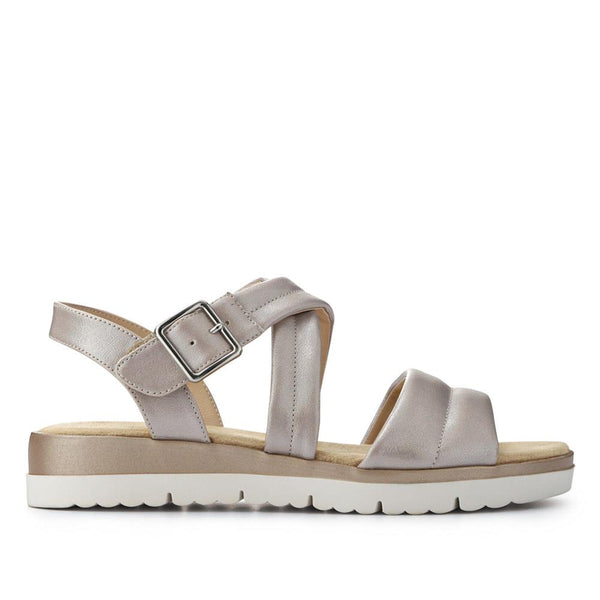 pavers Cushioned Buckle-Up Sandals - Silver Shimmer