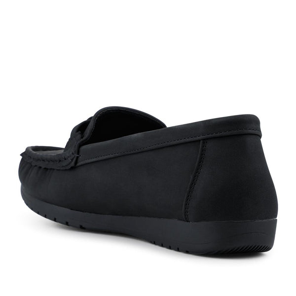 Pavers Cushioned Insole Moccasins - Black