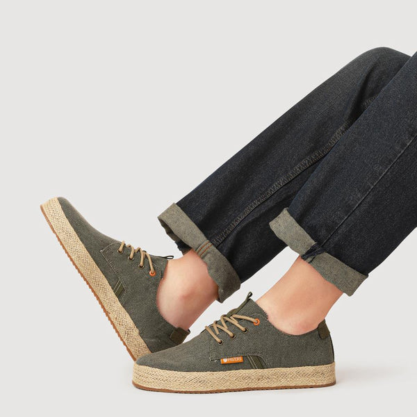 Pavers Cushioned Lace-Up Shoes - Khaki