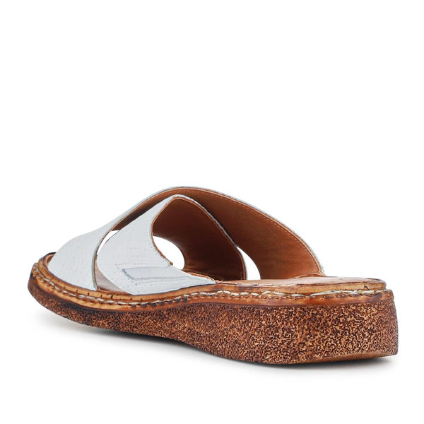 Pavers Cushioned Leather Mules - White