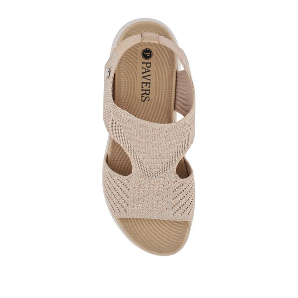 Pavers Cushioned Lightweight Sandals - Beige-Gold