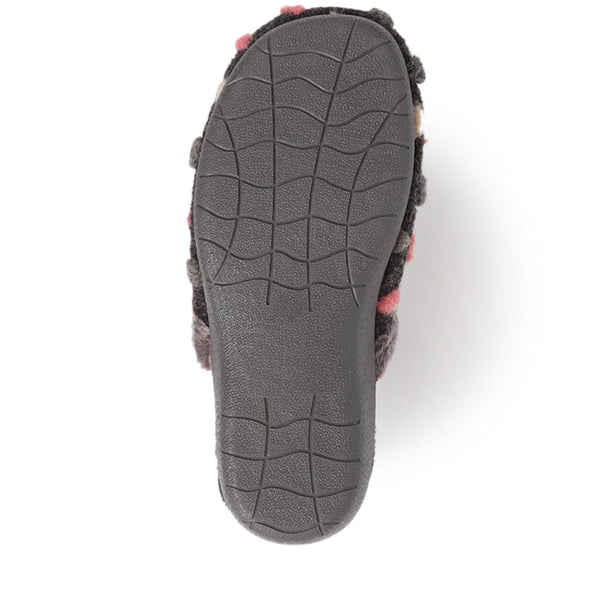 Pavers Cushioned Mule Slippers - Dark Grey Multi