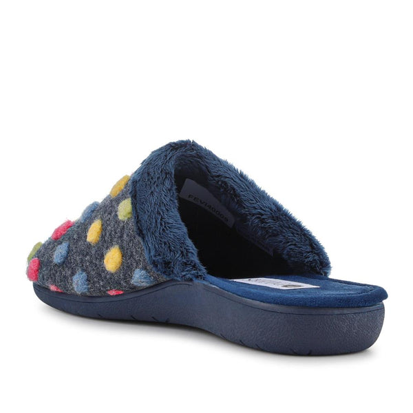 Pavers Cushioned Mule Slippers - Navy Multi
