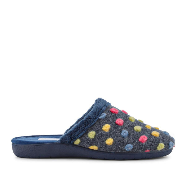 pavers Cushioned Mule Slippers - Navy Multi