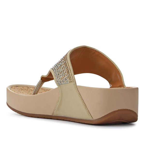 Pavers Cushioned Toe Post Sandals - Beige
