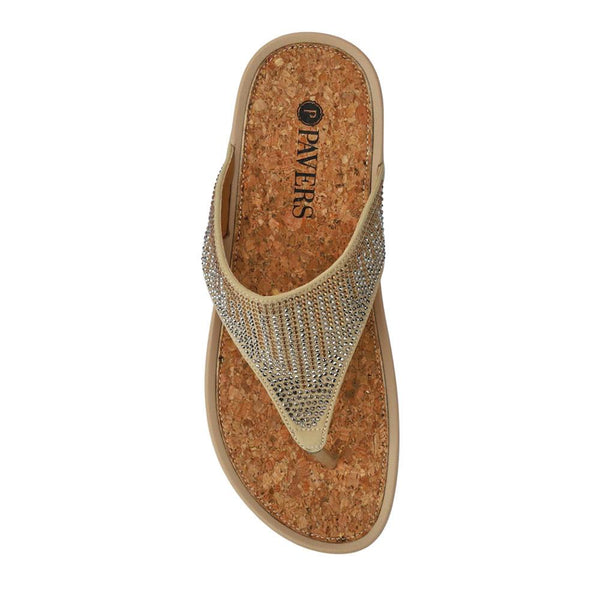 Pavers Cushioned Toe Post Sandals - Beige