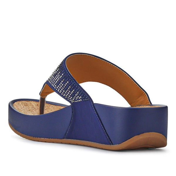 Pavers Cushioned Toe Post Sandals - Blue