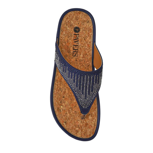 Pavers Cushioned Toe Post Sandals - Blue