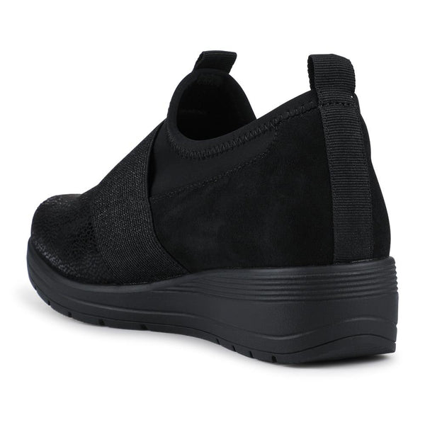 Pavers Cushioned Wedge Slip-On Shoes - Black
