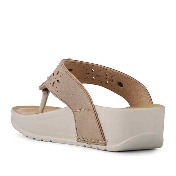 Pavers Cushioning Toe Post Sandals - Beige