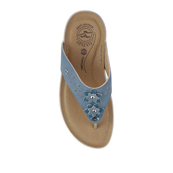 Pavers Cushioning Toe Post Sandals - Blue