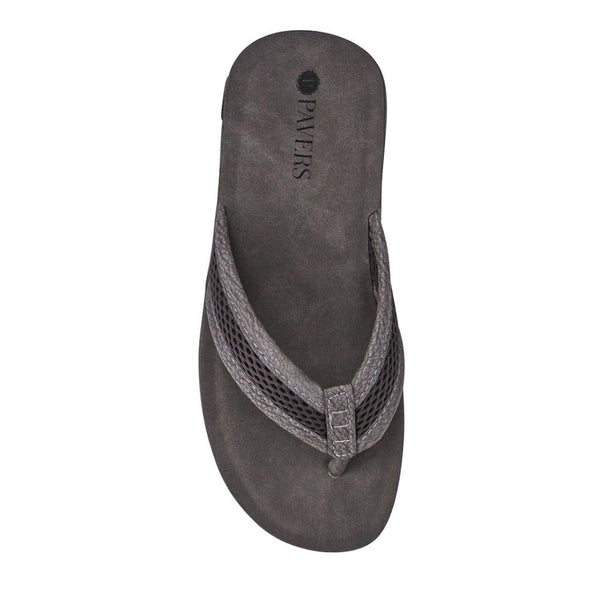 Pavers Cushioning Toe Post Sandals - Grey