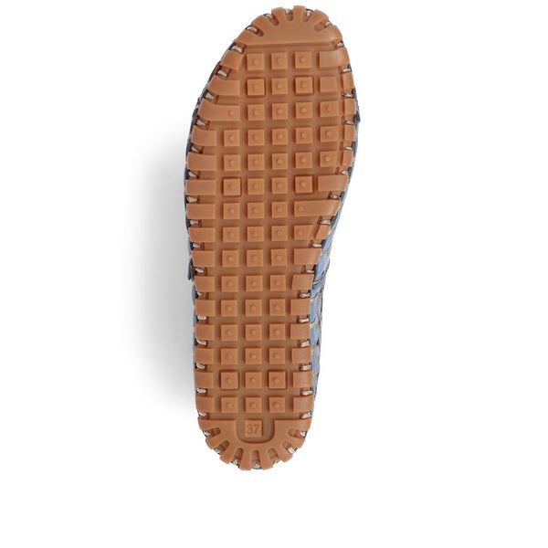 Pavers Cut-Out Leather Pumps - Denim