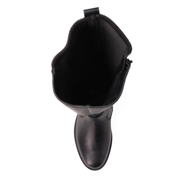 Pavers Dual-Buckle Long Boots - Black