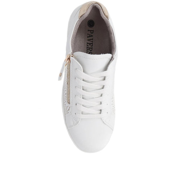 Pavers Dual-Fasten Trainers - White