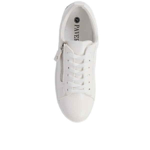 Pavers Dual-Fasten Trainers - White
