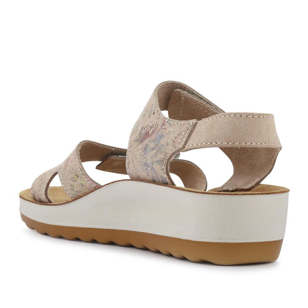 Pavers Dual-Fastening Leather Sandals - Beige