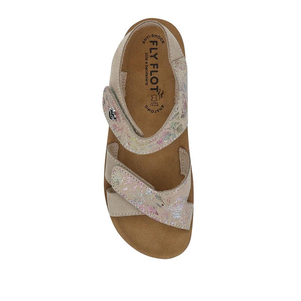 Pavers Dual-Fastening Leather Sandals - Beige