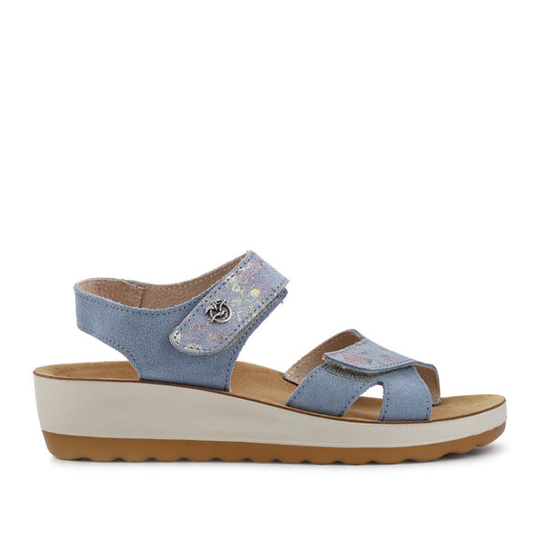 pavers Dual-Fastening Leather Sandals - Blue